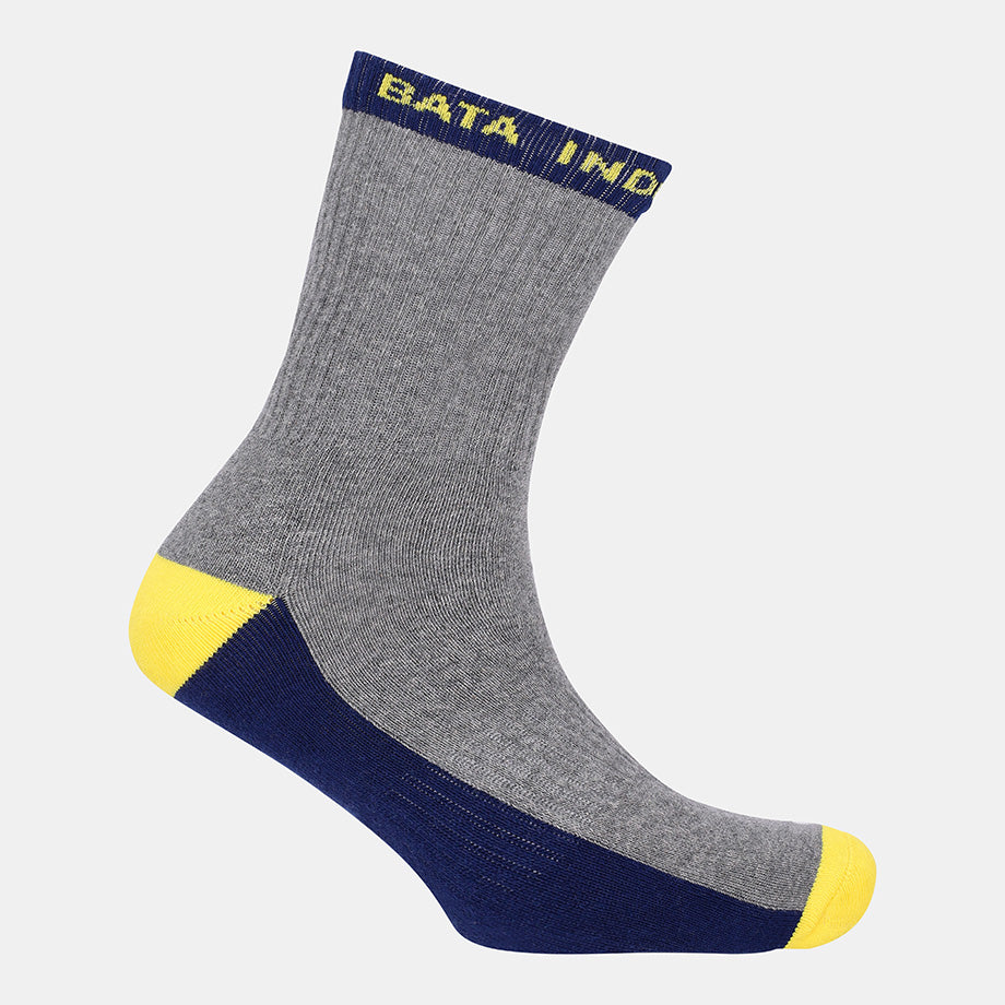 WORK SOCK - GREY/YELLOW