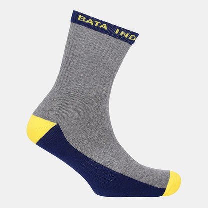 WORK SOCK - GREY/YELLOW